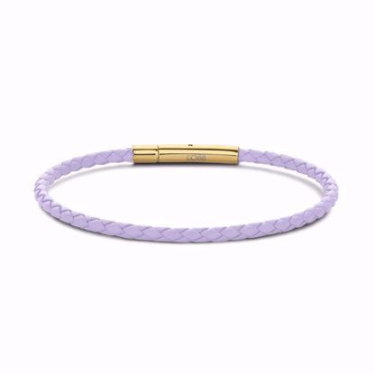 Billede af Armbånd lilla flettet læder 3mm CO88 / 8CB-90916