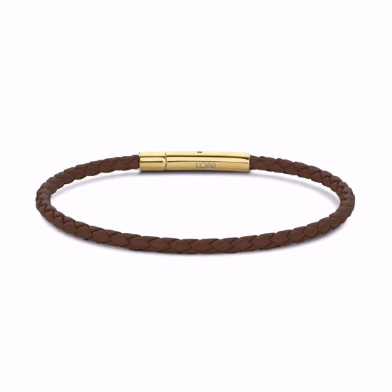 Billede af Armbånd brun flettet læder 3mm CO88 / 8CB-90919